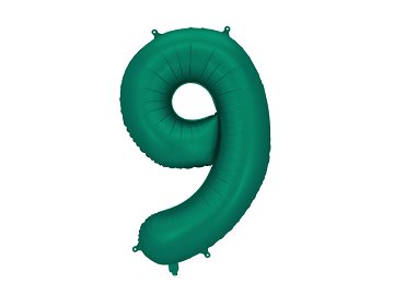 Foil Balloon Number ''9'', 86cm, Bottle Green