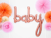 Foil balloon Baby, rose gold, 73.5x75.5cm