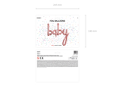 Foil balloon Baby, rose gold, 73.5x75.5cm