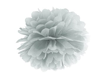 Tissue paper Pompom, silver, 35cm