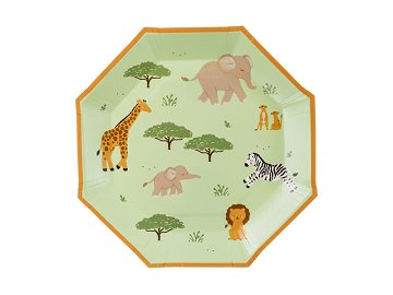 Papierowe plates Safari, 23 cm, mix (1 pkt / 6 pc.)