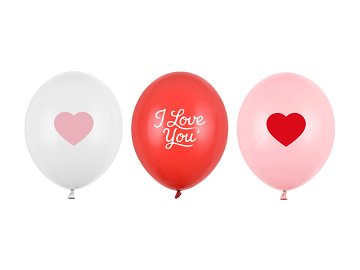 Balloons 30cm, I love you, mix (1 pkt / 50 pc.)