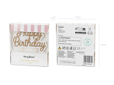 Birthday candle ''Happy Birthday'', cold gold, 7.5x10 cm