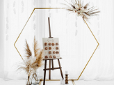 Hexagon backdrop stand, gold, 2m