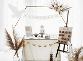 Hexagon backdrop stand, gold, 2m