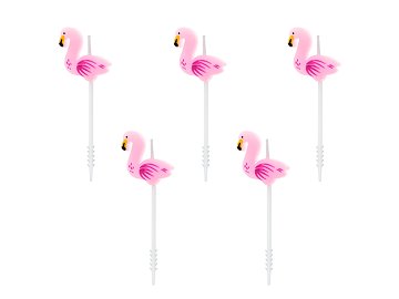 Birthday candles Flamingos, 3cm (1 pkt / 5 pc.)