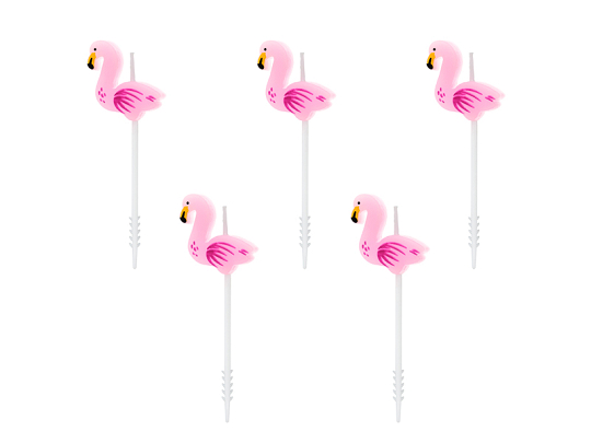 Birthday candles Flamingos, 3cm (1 pkt / 5 pc.)