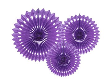 Decorative Rosettes, Purple, 20-30cm (1 pkt / 3 pc.)