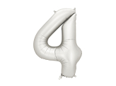 Foil Balloon Number ''4'', 86 cm, silver
