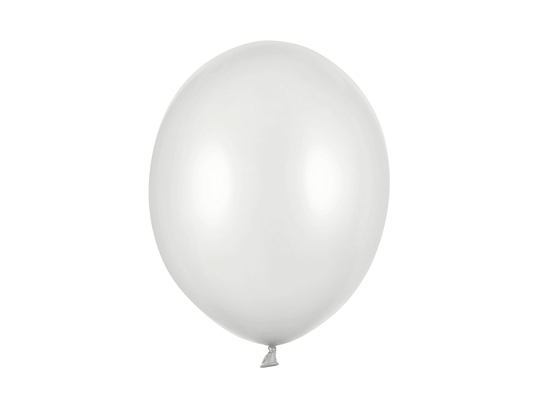 Strong Balloons 30cm, Metallic Silver Snow (1 pkt / 100 pc.)