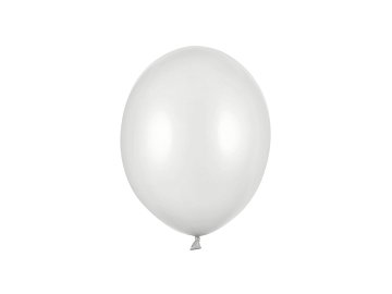 Strong Balloons 23cm, Metallic Silver Snow (1 pkt / 100 pc.)
