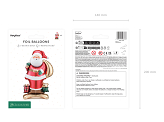 Standing foil balloon Santa Claus, 48.5x84 cm, mix