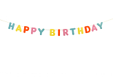 Felt Banner, Happy Birthday, mix, 3m