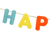 Felt Banner, Happy Birthday, mix, 3m