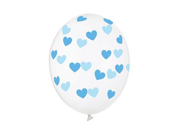 Balloons 30cm, Hearts, Crystal Clear (1 pkt / 50 pc.)