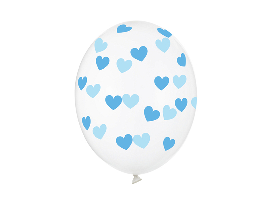 Balloons 30cm, Hearts, Crystal Clear (1 pkt / 50 pc.)