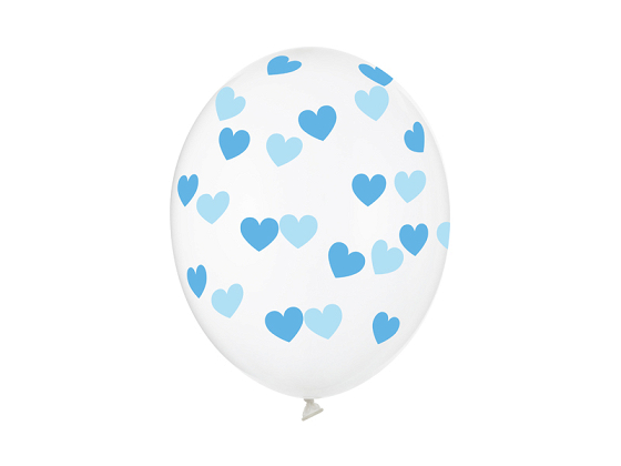 Balloons 30cm, Hearts, Crystal Clear (1 pkt / 50 pc.)