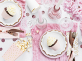 Boxes for popcorn Dots, light pink, 7x7x12.5cm (1 pkt / 6 pc.)