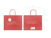 Gift bag Merry Christmas, deep red, 32.5x26.5x11.5cm