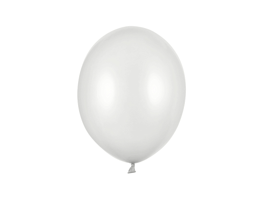 Strong Balloons 27cm, Metallic Silver Snow (1 pkt / 50 pc.)