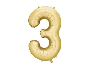 Foil Balloon Number '3', 86 cm, gold