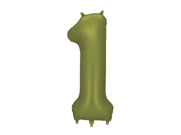 Foil Balloon Number ''1'', 86cm, olive