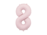 Foil Balloon Number ''8'', 86cm, light pink