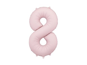 Foil Balloon Number ''8'', 86cm, light pink