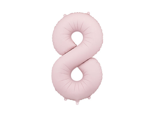 Foil Balloon Number ''8'', 86cm, light pink