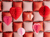 Paper honeycomb decorations Hearts, mix, 20-30 cm (1 pkt / 3 pc.)
