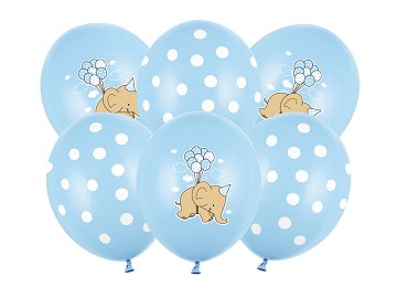 Balloons 30cm, Elephant, Pastel Baby Blue Mix (1 pkt / 6 pc.)