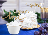 Cupcake toppers Love, gold, 13cm (1 pkt / 6 pc.)