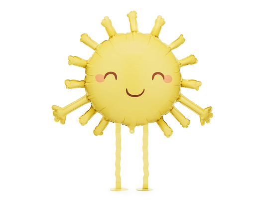 Foil Balloon Sun, 91x77 cm, yellow