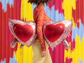 Foil balloon Heart glasses, 115,5x52 cm, mix