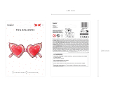 Foil balloon Heart glasses, 115,5x52 cm, mix
