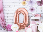 Foil Balloon Number ''0'', 86cm, rose gold