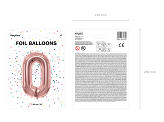 Foil Balloon Number ''0'', 86cm, rose gold