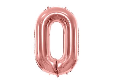Foil Balloon Number ''0'', 86cm, rose gold