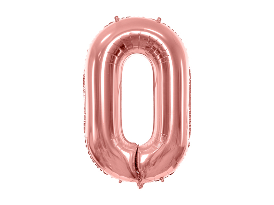 Foil Balloon Number ''0'', 86cm, rose gold