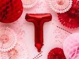 Foil Balloon Letter ''T'', 35cm, red