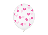 Balloons 30cm, Hearts, Crystal Clear (1 pkt / 6 pc.)