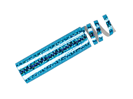 Holographic Streamers, light blue, 3.8 m