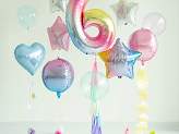 Foil Balloon Number ''6'', 86cm, pastel rainbow