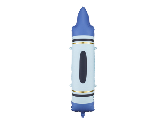 Crayons foil balloons, blue, 23x104 cm