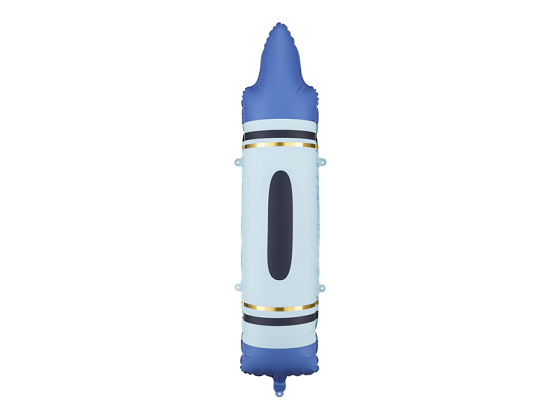 Crayons foil balloons, blue, 23x104 cm