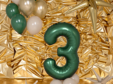 Foil Balloon Number ''3'', 86cm, Bottle Green