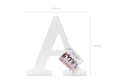Wooden letter A, white, 21.5x20cm