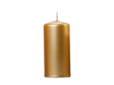 Pillar Candle, metallic, gold, 12 x 6cm (1 pkt / 6 pc.)