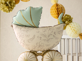 Foil Balloon Baby Carriage, 67x96 cm, mix.