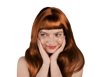 Wig, long hair, ginger